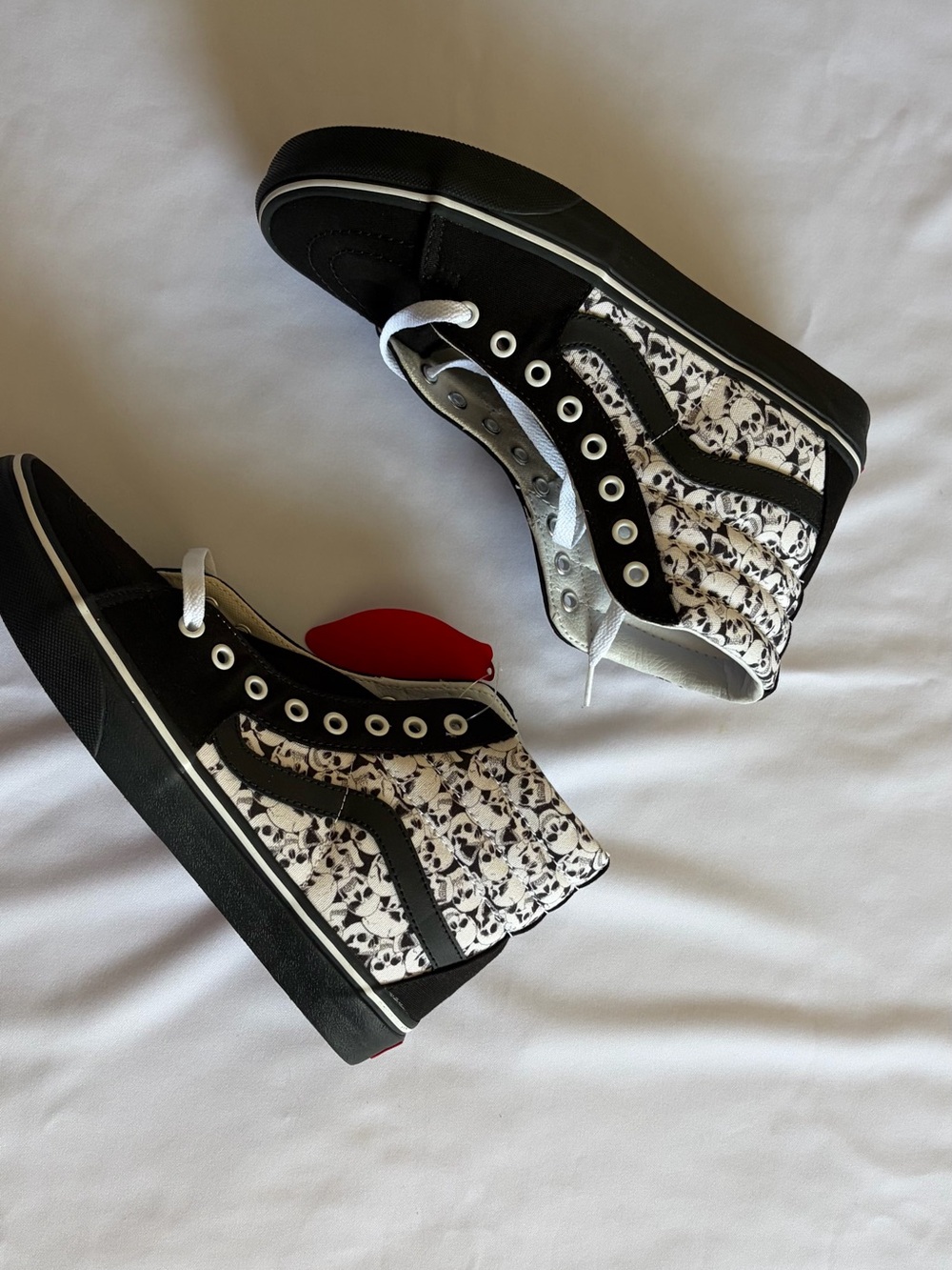 Vans Men’s Sk8-Hi Inspired Black & White Skull High-Top Sneakers